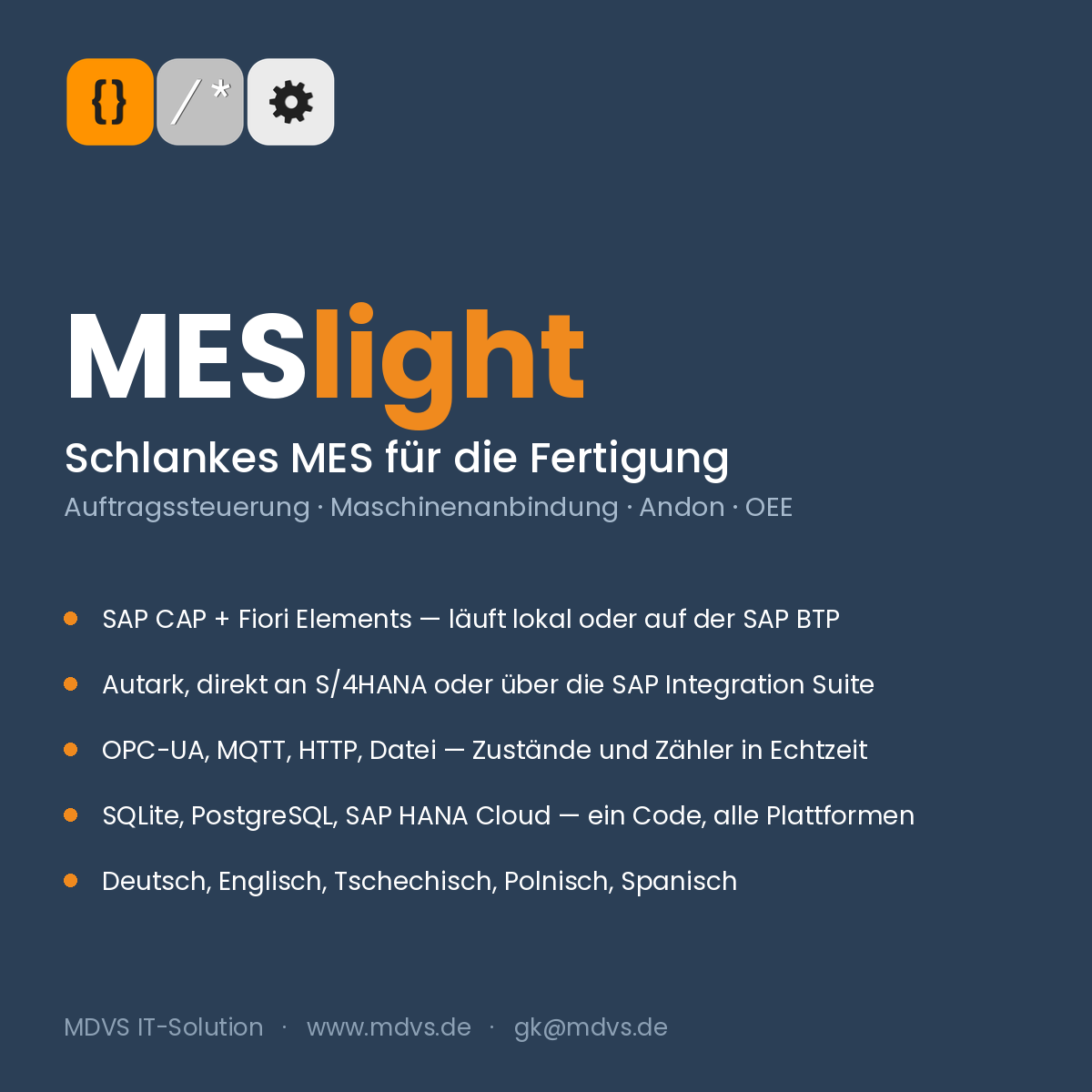 MESlight · Schlankes MES für die Fertigung